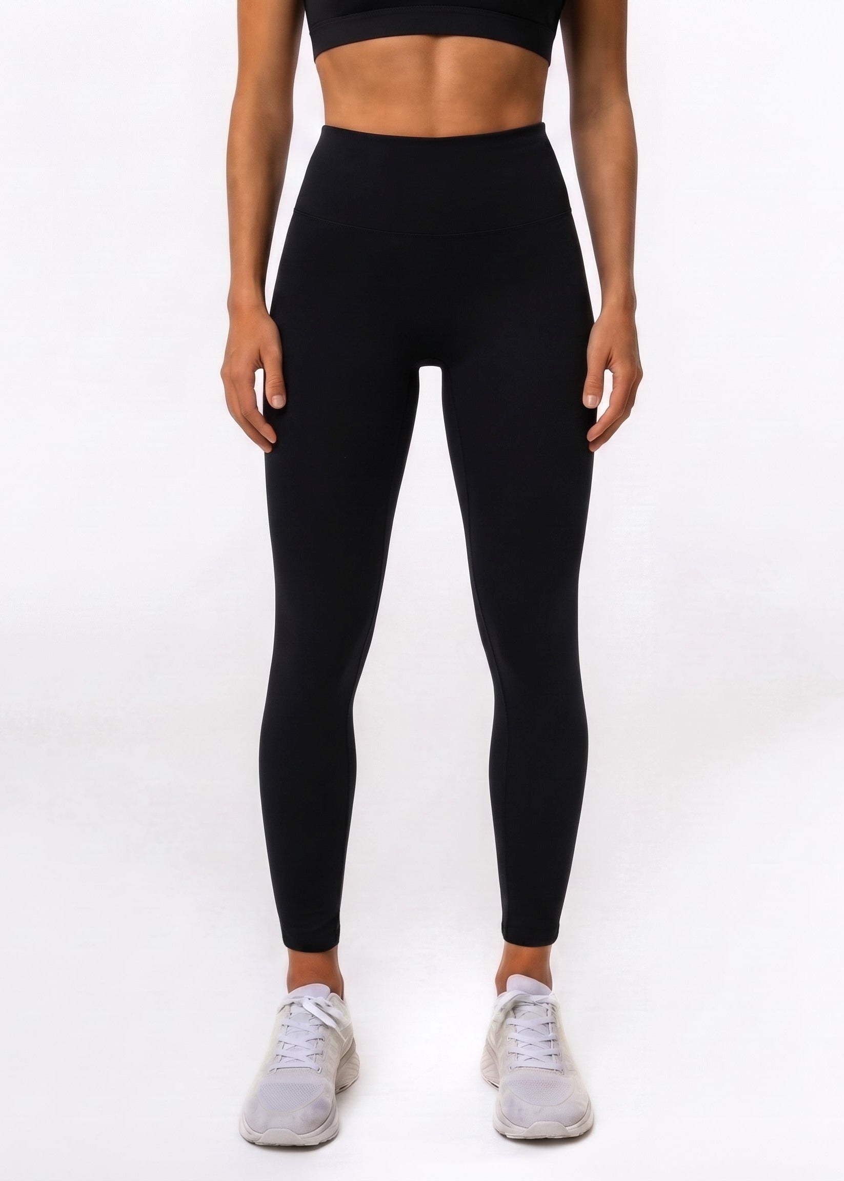 Gymathlete Pulse Leggings in black – high-waisted squat-proof gym leggings for women, front view