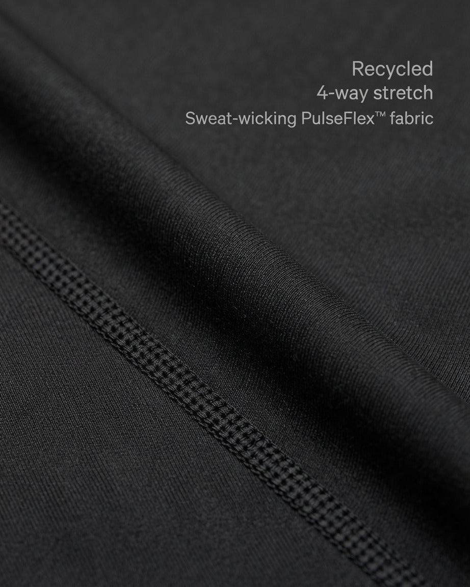 Gymathlete Pulse Flared Leggings – recycled 4-way stretch sweat-wicking PulseFlex fabric close-up