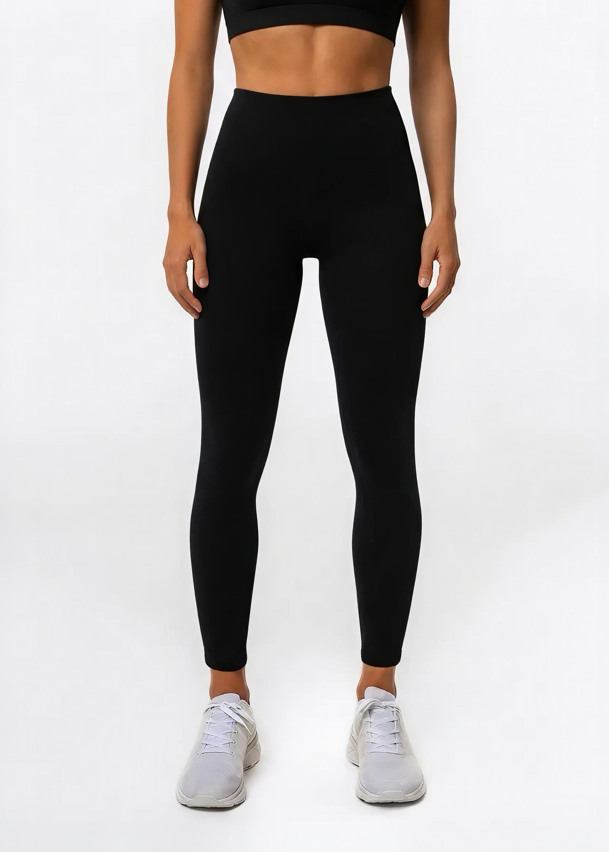 Gymathlete Pulse Leggings in black – high-waisted squat-proof gym leggings for women, front view